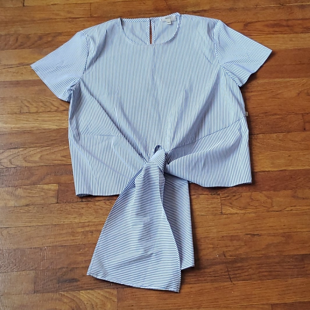 Stripe Shirt w Knot Tie, Large